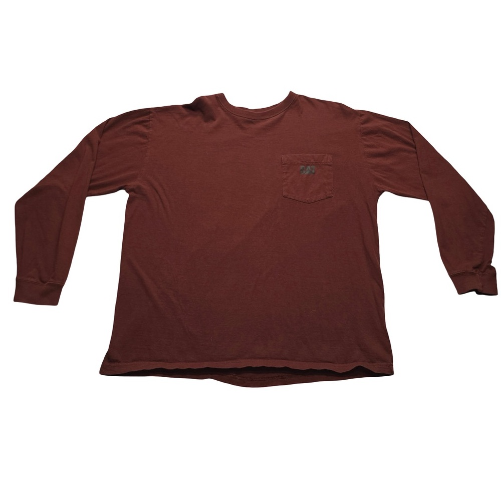 CAT Caterpillar‎ Long Sleeve Pocket Tee Workwear Brown Men’s XL
